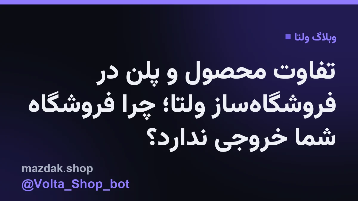 نمای محیط کاربری فروشگاه‌ساز ولتا برای تنظیم محصولات و پلن‌ها