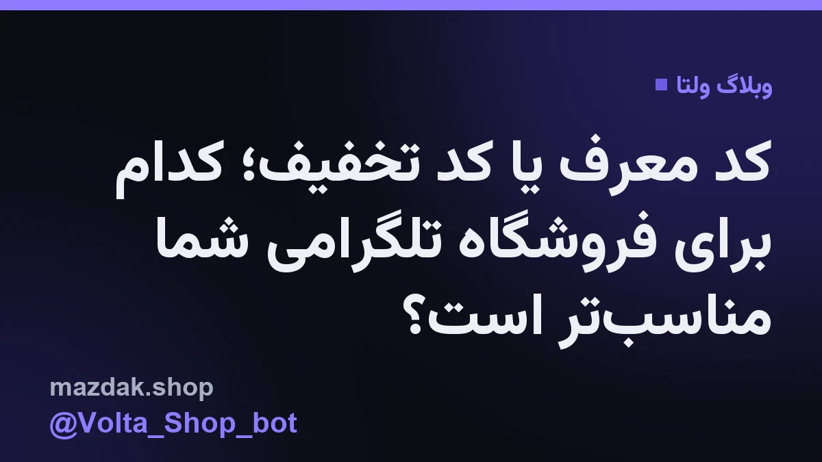 نمای گرافیکی از ابزارهای مدیریتی و کدهای تخفیف در پنل فروشگاه تلگرامی